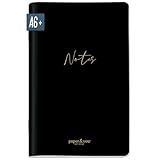 paper&you® Notizheft A6+ dotted 'Black Edition' mit 64 Seiten, Notizbuch klein, Mini Bullet Journal...