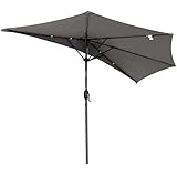 Angel Living Halber Sonnenschirm mit Kurbel und Neigbar, UV-Schutz Marktschirm für...