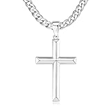 AOKSUNS S925 Sterlingsilber Kreuz-Halskette für Männer und Frauen, 4,7 mm, Edelstahl, langlebig,...