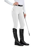 H.MILES Reitleggings Damen Vollbesatz High Waist Elastische Reithose Damen mit Handytasche...