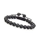 GD GOOD.designs Herren Armband aus echten Lavasteinen (Shamballa) Perlenarmband geflochten mit...