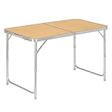 WOLTU Campingtisch Klapptisch Gartentisch Arbeitstisch Balkontisch höhenverstellbar Aluminium MDF...