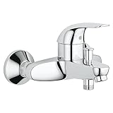 GROHE Swift - Einhand- Wannenbatterie (Wandmontage, variable Mengenbegrenzung, Auslauf mit Mousseur,...