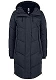 OXMO OXJuna Damen Wintermantel Parka Mantel mit Kapuze Gummizug Reißverschlusstaschen...