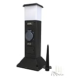 UNITEC Steckdosenverteiler für den Außenbereich, Gartensteckdose, 2 Steckdosen, mit Beleuchtung,...