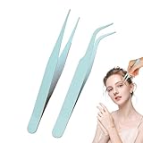 Wimpernpinzetten-Set aus Edelstahl – Scrapbook-Aufkleber-Pinzette, Sammelalbum, 2 Wimpernpinzetten...