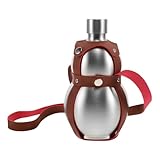 TOGEVAL Edelstahl Wasserflasche Wu Lou Form mit Pu trageband und Schutzhülle Robuster Outdoor...