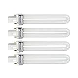 EXCEART 4Pcs 9W Lampen 365NM U- Förmige Lampe Birne Rohr UV Lampe Licht Trockner für DIY Nagel...