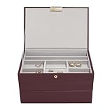 Stackers Burgunderrot Set mit 3 klassischen Schmuckkästchen