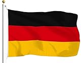 Deutschland Flagge 90x150cm - Wetterbeständige Fahne mit Messingösen, 100% Polyester, Nicht leicht...