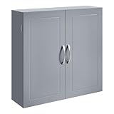 VASAGLE Badezimmerschrank, Badschrank, wandmontiert, 18 x 60 x 60 cm, Wandschrank mit verstellbaren...