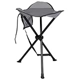 Portal Klapphocker Faltbar mit Seitentasche Dreibeinhocker Ultraleicht Tragbarer Angelstuhl 53.3cm...