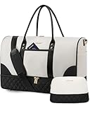 LOVEVOOK Reisetasche Damen Weekender Bag mit Schuhfach & Nassfach, 2-teiliges Set Travel Duffle...