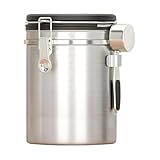 Begchy Luftdichter Behälter für Kaffeedose, Edelstahl, 1800 ml, mit Datums-Tracker, Messlöffel,...