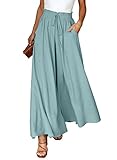 Dokotoo Sommerhose Damen Leicht Palazzo Hose Elegant Sommer High Waist Baggy Freizeithose Baumwolle...