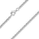 MATERIA 925 Silber Königskette Herren Halskette 2,5mm rund diamantiert rhodiniert 40-70cm + Schmuck...