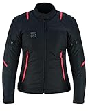 RS Raxus Motorradjacke für Damen, für den Winter, wasserdicht, mit Protektoren, CE-geprüft, rot,...