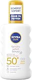NIVEA SUN Sensitiv Sofort Schutz Sonnenspray LSF 50+, Sonnenmilch mit LSF 50+ für empfindliche...