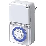 Brennenstuhl Zeitschaltuhr MMZ 44, mechanische Timer-Steckdose (Tages-Zeitschaltuhr, IP44...