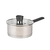 Russell Hobbs RH01162EU Edelstahl Kasserolle - 1,5L Stieltopf mit Glasdeckel, Hochglanzpolierter...