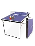 MUWO Indoor Faltbare Mini-Tischtennisplatte, Robustes Stahlgestell. Kompakt, mit Tragegriff. 137 ×...