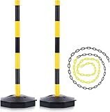 Warnkegel, Parkbarriere, Poller, herunterklappbar, for Parkplatz, Einfahrt, Schutz, Blocker(Black)