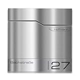 Metzler moderner Briefkasten Thobe - mit hochwertigem Stahlkorpus & gebürsteter Edelstahlfront,...