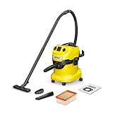 Kärcher WD 4 P V-20/5/22 Nass-& Trockensauger, Kunststoffbehälter, Gelb 5 m Kabel, 2,2 m...