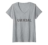 Damen Unreal lustige Schrift T-Shirt mit V-Ausschnitt