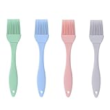 4 Stück Silikonpinsel,Backpinsel Silikon,Grill Küche Pinsel,Backen Silicone Brush,Grillpinsel...