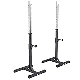 GORILLA SPORTS® Langhantelablage - Höhenverstellbar, 52 x 53 x 105-172 cm, bis 500 kg Belastbar,...