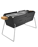 Knister Mobiler Holzkohle-Grill | Ideal Als Camping Grill & Feuerschale | Für 2-6 Personen | Mit...