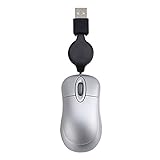 Bcowtte Mini USB Kabel Gebundene Maus Einziehbares Kabel Kleine Maus 1600 DPI Optisch Kompakte...