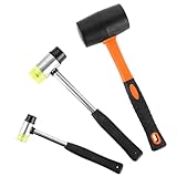 3 Stück Doppelkopf Gummihammer, Gummihammer-Set, 60mm/40mm/25mm doppelseitiger weicher Hammer aus...
