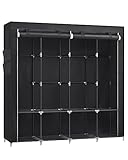 SONGMICS Stoffschrank, Kleiderschrank, 45 x 170 x 167 cm, 4 Hängefächer, mit Ablagen, 4...