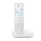 Philips D2701W Schnurloses Festnetztelefon, 11,6 cm (4,6 Zoll), vertikales Mikrofon,...