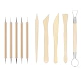 10 Stück Modelierwerkzeugset,Töpferwerkzeug,Modelliermasse Werkzeug,Wooden Carving Polymer Clay...
