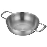 Paella-Pfanne mit doppeltem Griff, flacher Boden, Kochtopf für Ofen und Herd, polierte Oberfläche,...