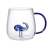 3D Kaffeetasse Cartoon Tier Kaffeegläser Transparent Teegläser Mit Henkel Für Heiß- Und...