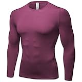 Herren Kompressionsshirt Langarm Cool Dry Workkout Gym Shirts Baselayer Athletic Unterhemd für...