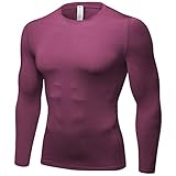 Herren Kompressionsshirt Langarm Cool Dry Workkout Gym Shirts Baselayer Athletic Unterhemd für...