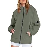 Generisch Unisex Jacke mit Fester Kapuze Softshelljacke Herbst Winter Locker Casual Oberteil Sport...