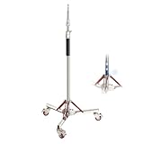 NEEWER 10 Fuß Lichtstativ Robustes luftgepolstertes Light Stand mit Rollen, Verstellbarer...