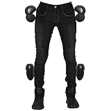 QIYUANT Damen Motorradhose Sommer Motorrad Reiten Schutzhose Denim Jeans Atmungsaktiv Stretch...