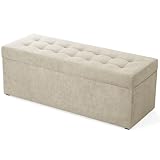 MG Design Polsterhocker 45 x 120 cm Beige mit Stauraum (ca. 140 l), Tragkraft bis zu 300 kg, ohne...