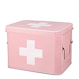 Flexzion Medizinbox, Hausapotheke Box, Apothekenbox - 21x16x15cm Medikamenten Aufbewahrung Box aus...