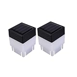 FONDOTIN 2 Solar Zaunleuchten mit Weißem Licht Wasserdichte Gartenlampen für Terrasse Gehweg und...