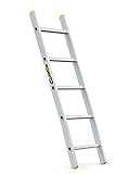 DRABEST Leiter PRO Serie Aluleiter 5 Sprossen Anlegeleiter Stufenanlegeleiter bis 150 kg belastbar...