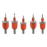 5 in 1 Kegelsenker Bohrer Set mit Tiefenanschlag für Holzbearbeitung in Holz, Kunststoff und DIY...