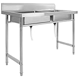 vidaXL Küchenspüle Doppelbecken Spültisch Gastrospüle Spülbecken Edelstahlspüle Gastro...